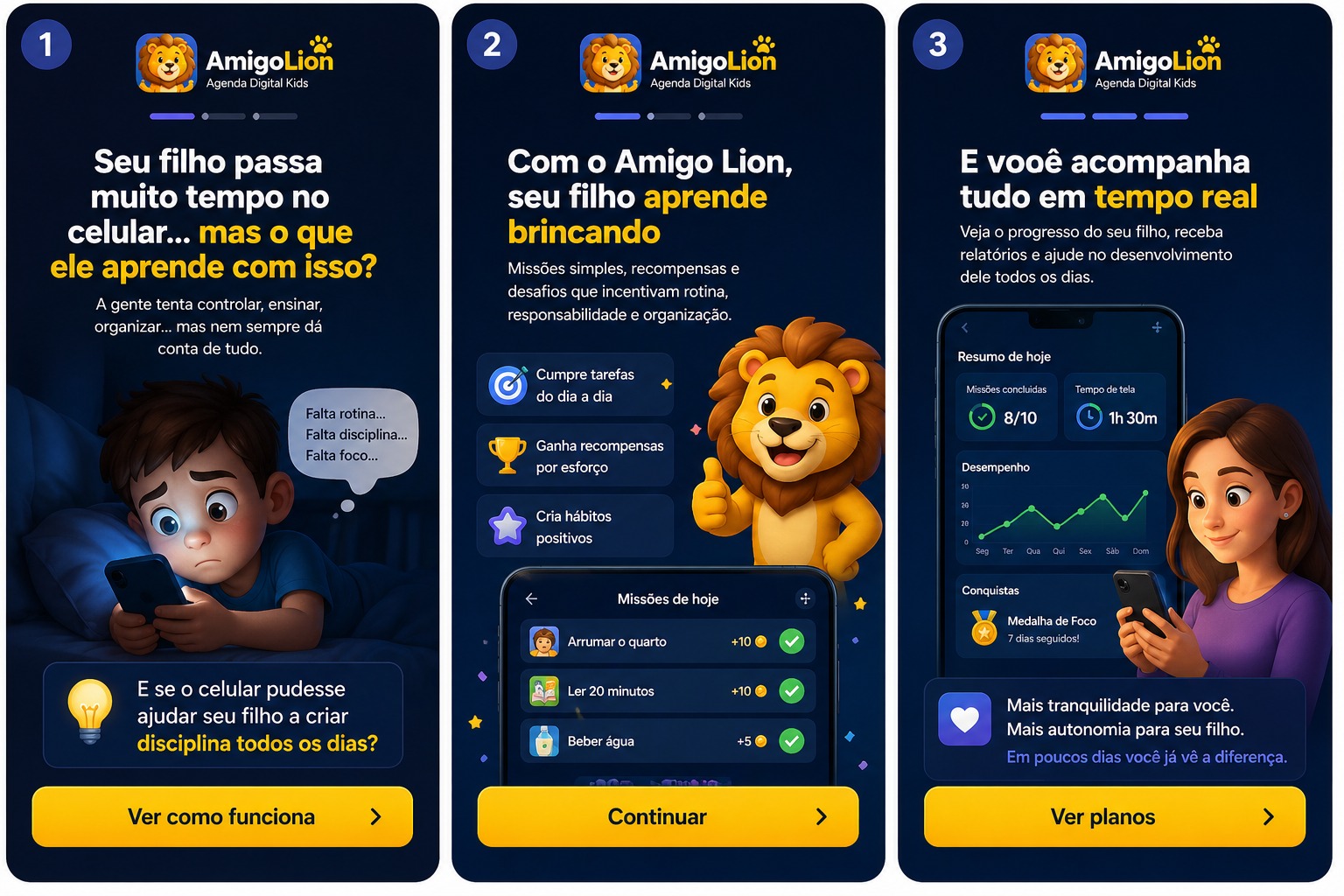 3 passos do Amigo Lion: problema, solução e acompanhamento em tempo real
